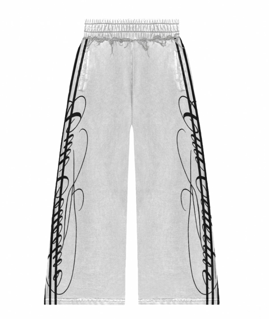 White Signature Cult Collective Cropped Zip Up + Baggy Sweats (PRE ORDER)